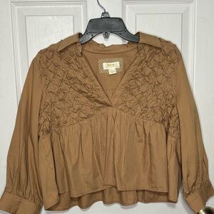 Anthropology Maeve smocked babydoll top